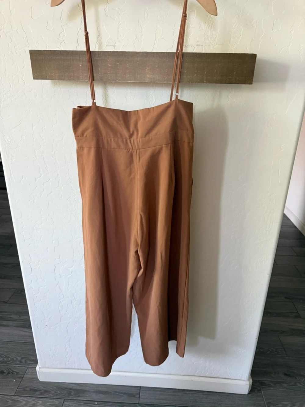 Style Rack|Rust-Brown Wide-Leg Jumpsuit with Spaghetti Straps,overalls•••LARGE - Picture 6 of 10